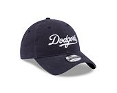 Kšiltovka New Era 9TWENTY MLB Team Script Los Angeles Dodgers Dark Royal / Optic White