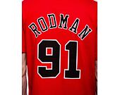 Triko Mitchell & Ness NBA N&N Tee Chicago Bulls Number 91 Dennis Rodman Red