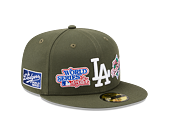 Kšiltovka New Era 59FIFTY MLB 5 Olive WS Los Angeles Dodgers New Olive / White