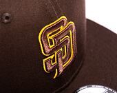 Kšiltovka New Era 9FIFTY MLB Side Patch Script San Diego Padres Dark Brown / Bronze