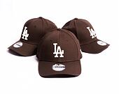 Dětská Kšiltovka New Era 9FORTY Kids MLB League Essential Los Angeles Dodgers Dark Brown / Off White