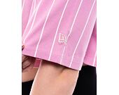 Dámské Triko New Era Pinstripe Crop Tee - Fondant Pink / Off White