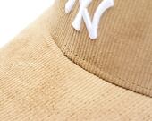 Kšiltovka New Era - 9FORTY MLB Cord - NY Yankees - Beige / White