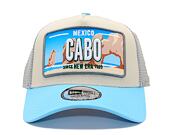 Kšiltovka New Era - License Plate 9FORTY Trucker - Stone / Bright Blue