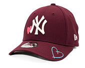 Dětská Kšiltovka New Era - MLB Heart Icon 9FORTY - NY Yankees - Burgundy
