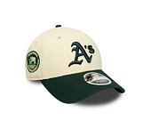 Kšiltovka New Era - MLB WS Patch Retro 9FORTY M-CROWN - Oakland Athletics - Cream / Dark Green