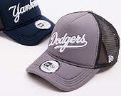 Kšiltovka New Era - MLB Foam Script 9FORTY Trucker - LA Dodgers - Graphite