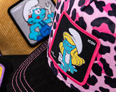 Kšiltovka Capslab - Smurfs Trucker - Leopard Icon - Black / Pink