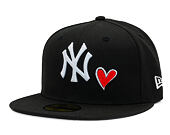 Kšiltovka New Era - MLB Team Heart 59FIFTY - NY Yankees - Black / Scarlet