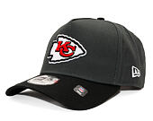 Kšiltovka New Era - NFL Charcoal Drop 9FORTY A-Frame - Kansas City Chiefs - Steel Clouds / Black