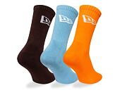 Ponožky New Era - Flag Crew Socks 3pk - Brown / Blue / Orange