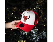 Kšiltovka New Era - NBA Team Clear 9FORTY Trucker - Chicago Bulls - White / Red