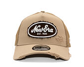 Kšiltovka New Era - Branded Oval Canvas Distress 9FORTY Trucker - Camel