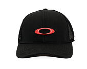 Kšiltovka Oakley - Trucker Ellipse Hat - Pitch Black/Flame Red
