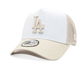 Kšiltovka New Era - MLB Essential 9FORTY A-Frame Trucker - LA Dodgers - Stone / White