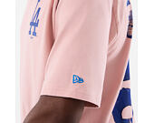 Triko New Era - MLB Cap Graphic Oversized Tee - LA Dodgers - Pink Rouge