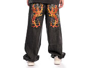 Kalhoty Ed Hardy - Embroidered Angel Xxtra Fit Jeans - Distressed Black Wash