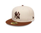 Kšiltovka New Era - MLB League Essential 59FIFTY - NY Yankees - Cream / Deep Auburn