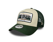 Kšiltovka New Era - Branded Licence Plate 9FORTY A-Frame Trucker - Cilantro Green / Stone