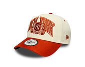 Kšiltovka New Era - MLB Wordmark Suede 9FORTY A-Frame - NY Yankees - Cream / Warm Flame