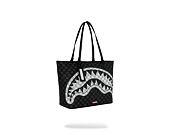 Taška Sprayground - Black And White Drip Check Shark Tote