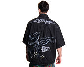 Košile Ed Hardy - Mens Eagle And Stars Relaxed Denim Shirt - Black