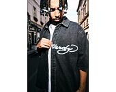 Košile Ed Hardy - Mens Eagle And Stars Relaxed Denim Shirt - Black