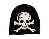 Kulich Ed Hardy - Unisex Skull Vegan Leather Applique Beanie - Black