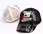 Kšiltovka Ed Hardy - Unisex Live Fast Love Hard 5 Panel Trucker Cap - Black