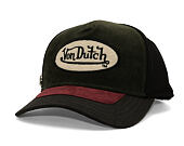 Kšiltovka Von Dutch - Corduroy Oval Patch Baseball - Olive / Burgundy