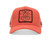 Kšiltovka Capslab - Looney Tunes Trucker - Bugs Bunny Line Art Patch - Coral