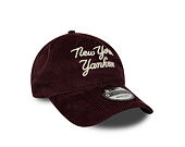 Kšiltovka New Era - MLB Cord Script 9TWENTY A-Frame - NY Yankees - Maroon