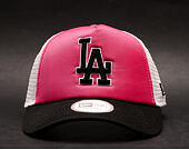 Kšiltovka New Era Front On Los Angeles Dodgers Trucker Pink/White/Black Snapback