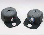 Kšiltovka Mitchell & Ness G3 Logo Miami Heat Grey/Black Snapback