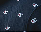 Mikina S Kapucí Champion All Over Print Embroidered Logo Crewneck Sweatshirt Navy