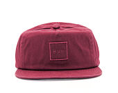 Kšiltovka HUF Garment Wash Box Logo Burgundy Snapback