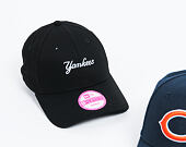 Dámská New Era Wordmark New York Yankees 9FORTY Black/White Strapback