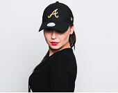 Dámská Kšiltovka New Era Sport Atlanta Braves 9FORTY Black/Gold Strapback