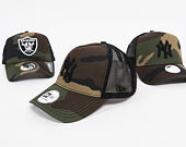 Dámská Kšiltovka New Era Camo Team Aframe Trucker New York Yankees 9FORTY Woodland Camo Snapback