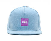 Kšiltovka HUF Denim Box Logo Bleached Denim Snapback