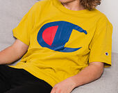 Triko Champion Crewneck T-Shirt Huge Logo Acid Yellow