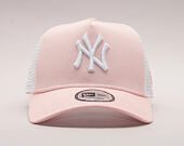 Kšiltovka New Era  League Essential New York Yankees 9FORTY A-FRAME TRUCKER  Pink Lemonade / Optic W