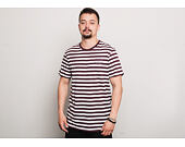 Triko New Era Ne College Pack Stripped Tee Maroon/White