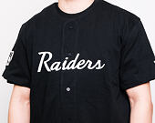 Triko New Era Oakland Raiders Script Button Up Black