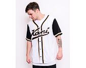 Dres Karl Kani Varsity Block Baseball Shirt White/Black/Orange - 6035404
