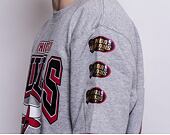 Mikina Mitchell & Ness All Over Print Fleece Crew Chicago Bulls Grey Heather