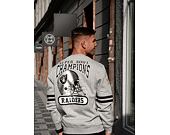 Mikina Mitchell & Ness All Over Print Fleece Crew Oakland Raiders Grey Heather