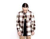 Košile Karl Kani 6023529 KK Chest Signature Flannel Shirt Cream/Brown KM214-053-1