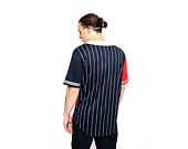 Dres Karl Kani College Block Pinstripe Baseball Shirt 6035557 KM213-080 Navy/ Red