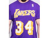 Triko Mitchell & Ness Los Angeles Lakers Shaquille O'Neal Name & Number Tee Purple